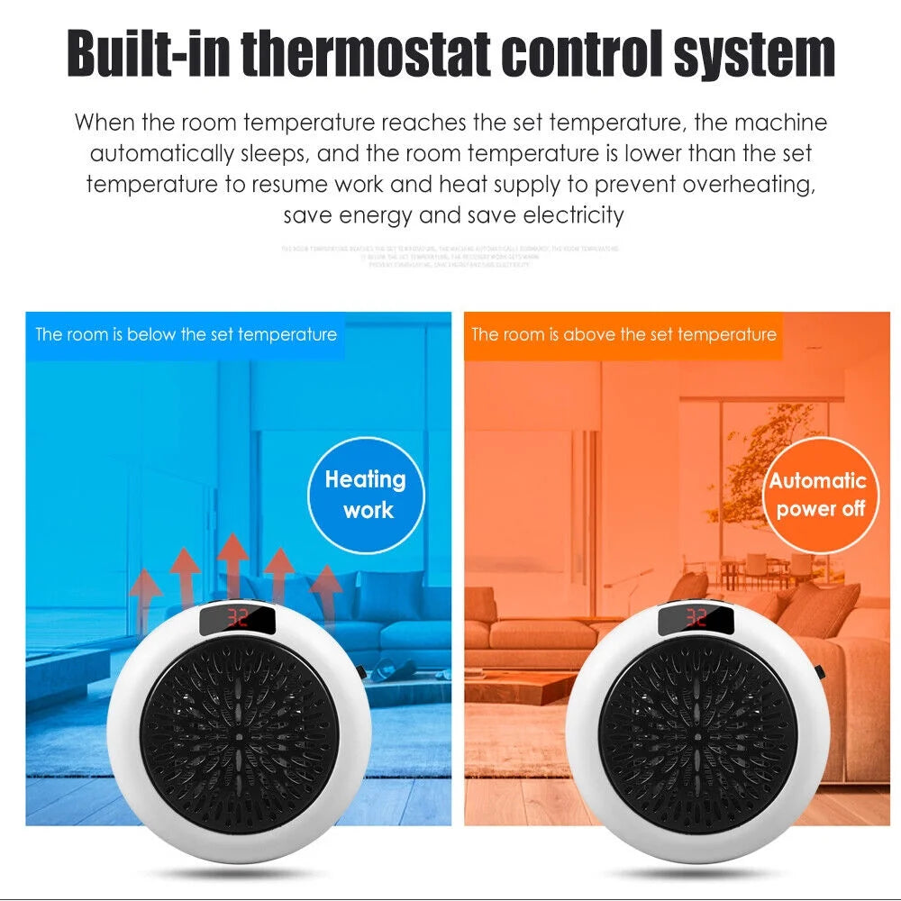 900W White Digital Thermostat Electric Heater Y442931