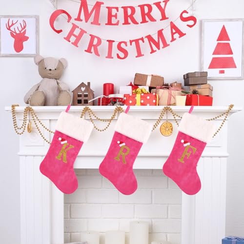 Pink Faux Velvet Stocking X4805