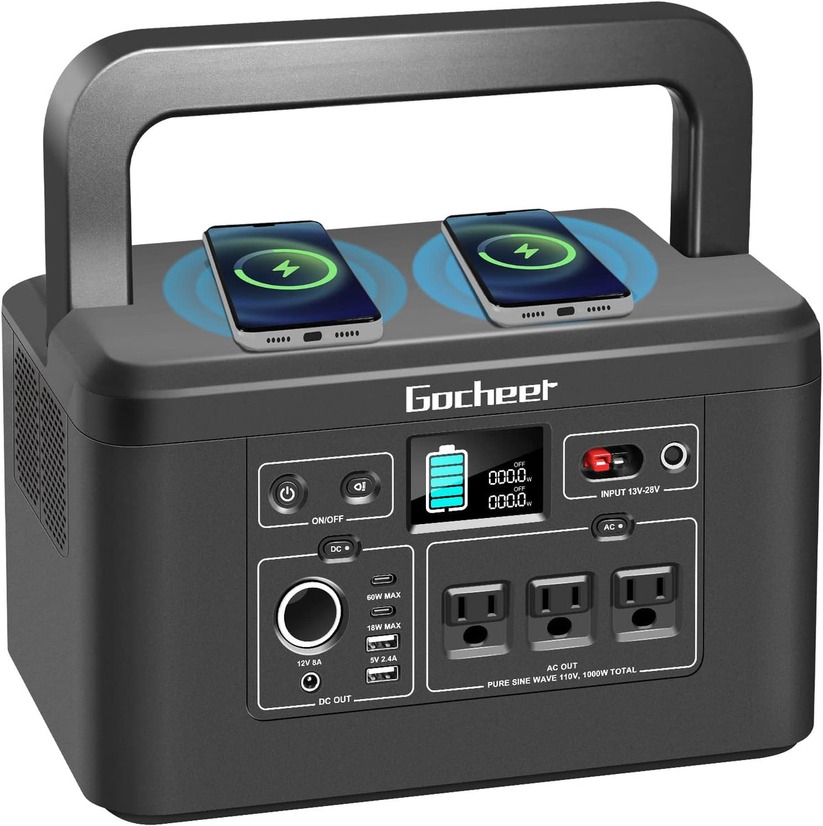 1000W Portable Power Station 962Wh 260000mAh Solar Generator with 3x110V AC Outlets Q3857