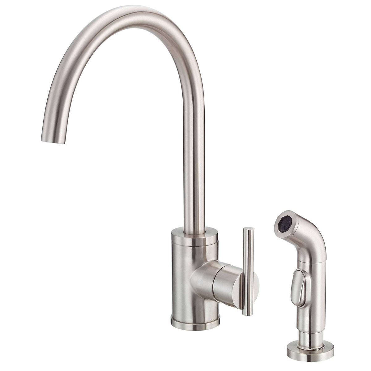 Stainless Steel Single Handle Kitchen Faucet with Side Spray E106586