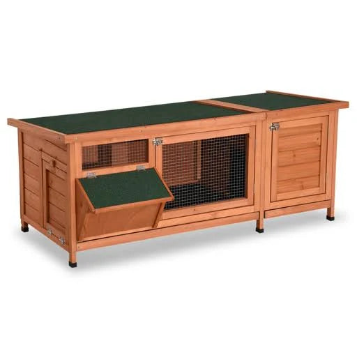Wooden Bunny Hutch Rabbit Cage Guinea Pig Coop Pet House with Six L T746