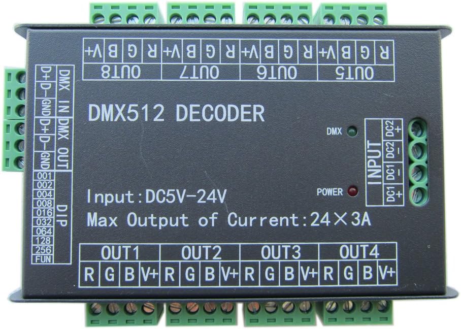24 Channel DMX512 LED Decoder Dimmer DC 5V-24V V153