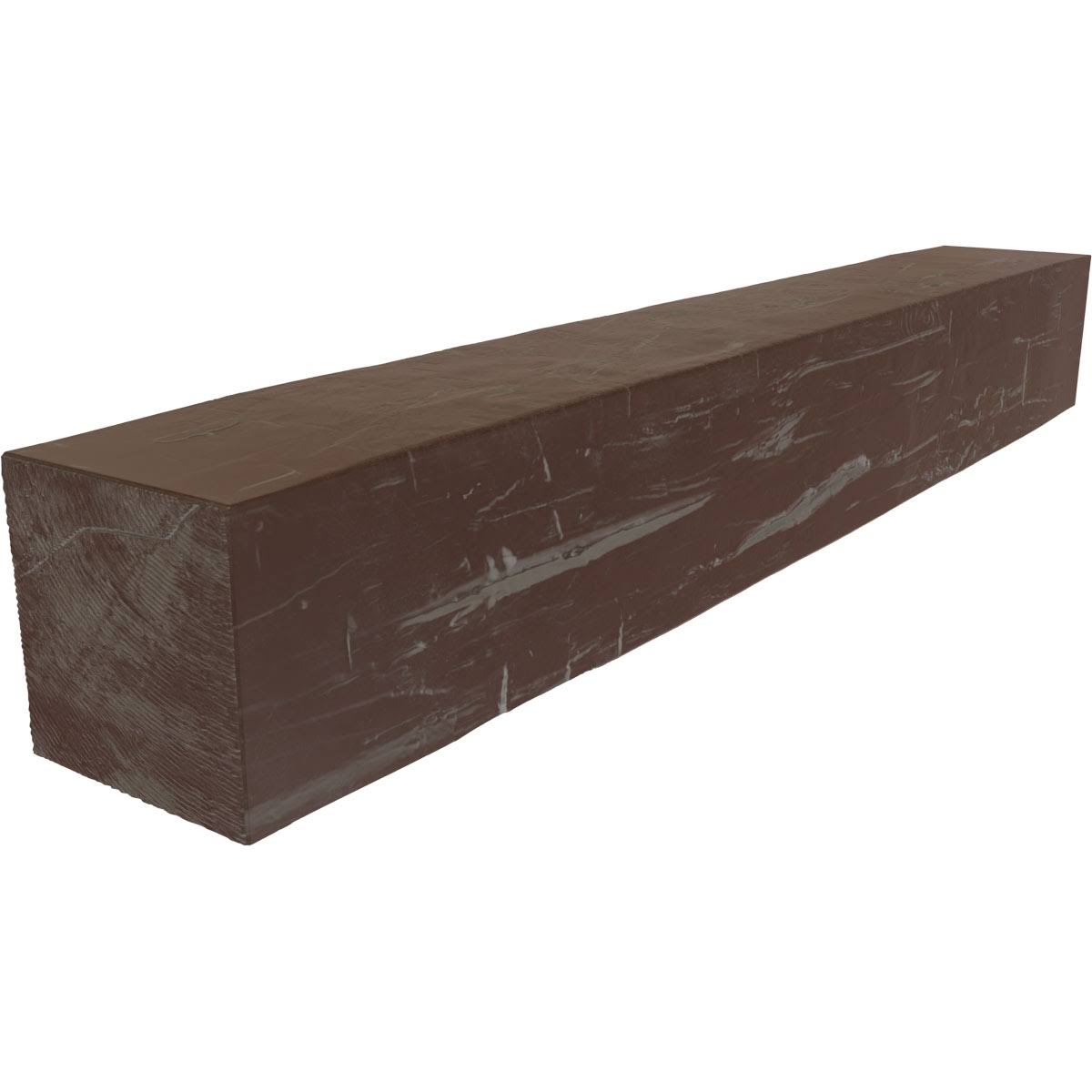 Hand Hewn Faux Wood Fireplace Mantel, Aged Pecan V985