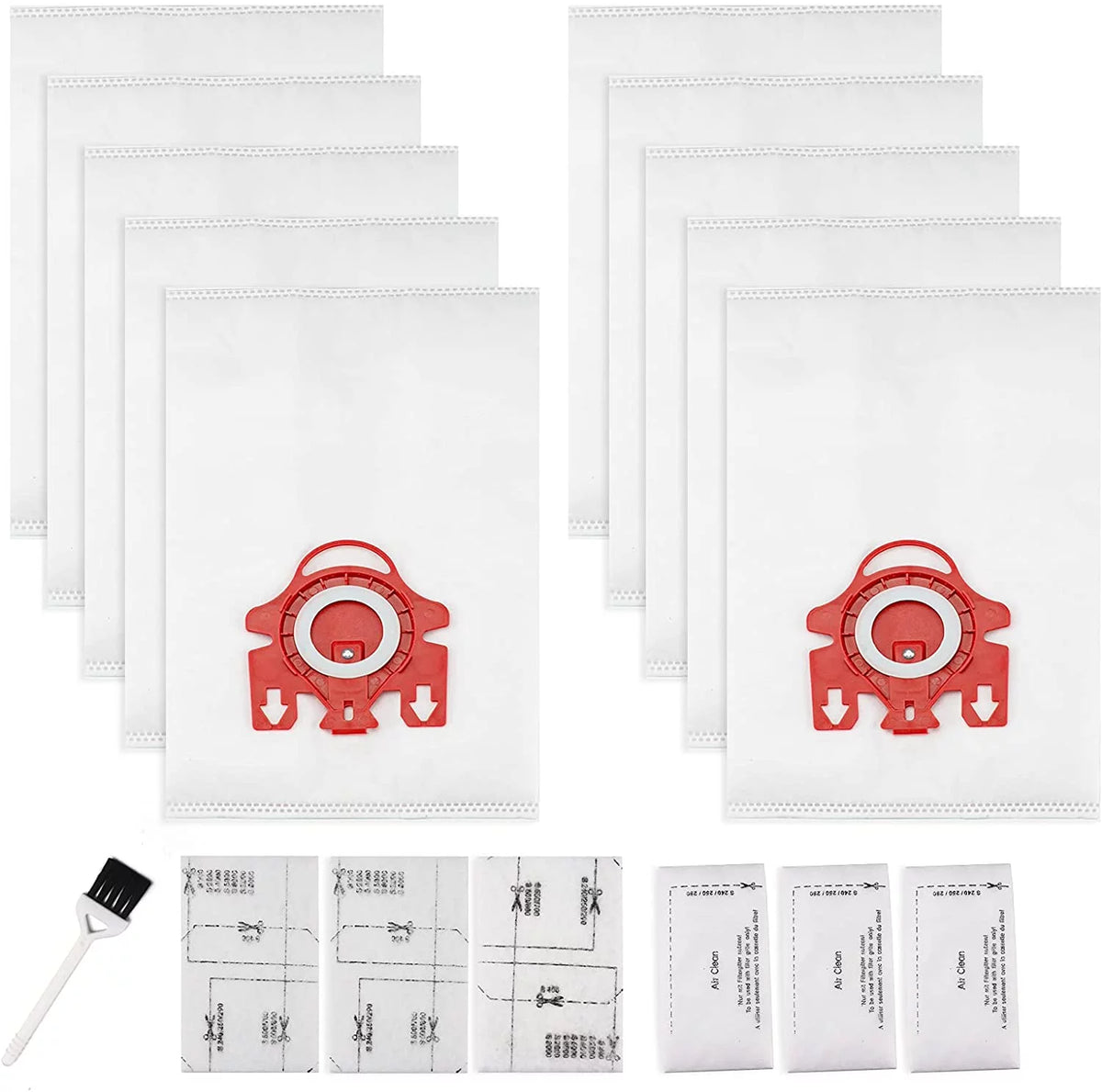 3D Airclean Dust Bags Replacement Pack of 10 with 3 Motor Protection Filters O620655