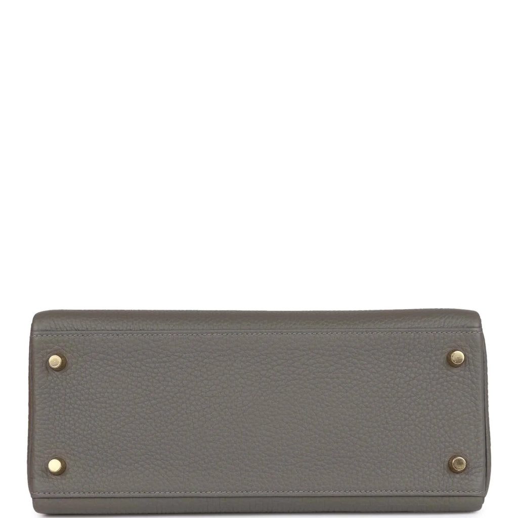 Kelly Retourne 28 Gris Meyer Clemence Gold Hardware E362