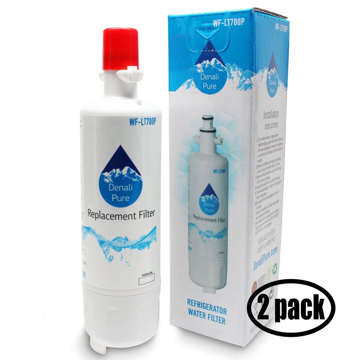 2-Pack Replacement Refrigerator Water Filter C844