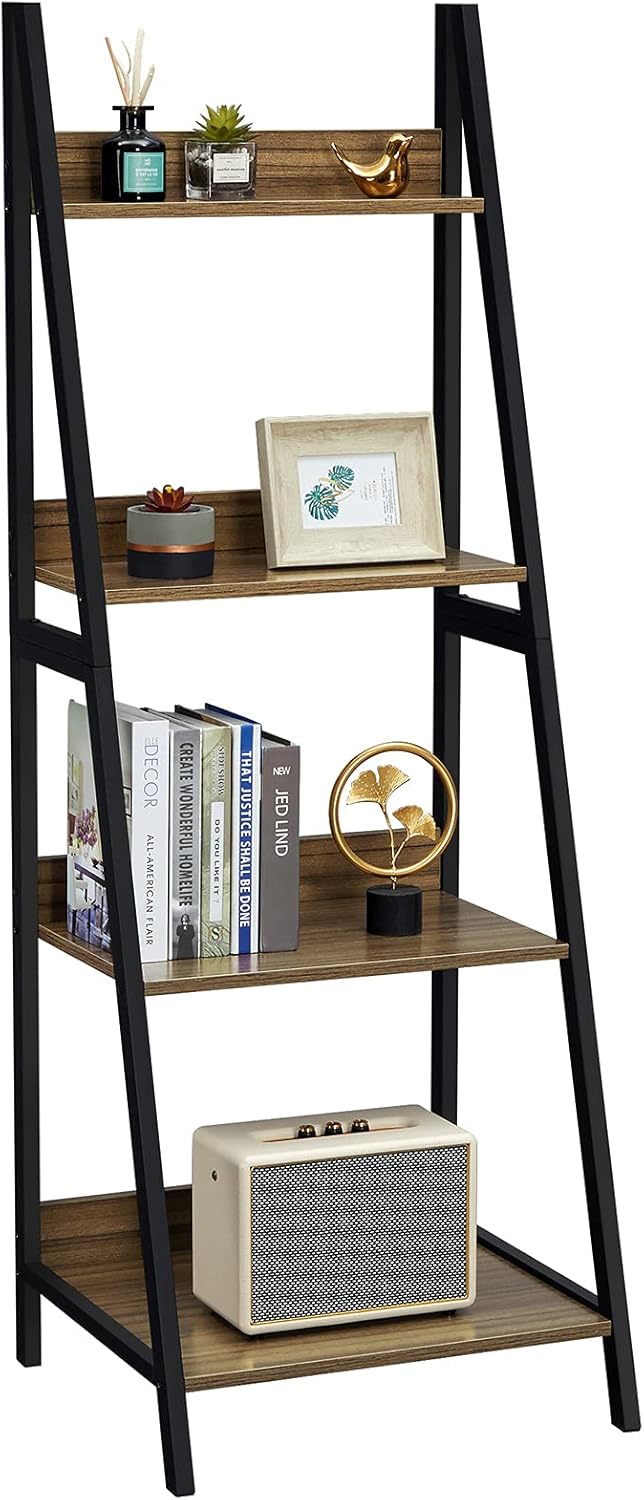 Walnut 4 Tier Ladder Bookshelf T920523