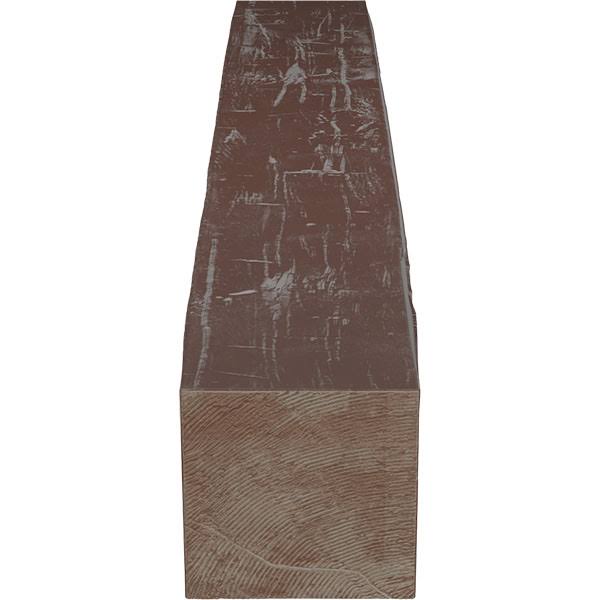 Hand Hewn Faux Wood Fireplace Mantel, Aged Pecan V985