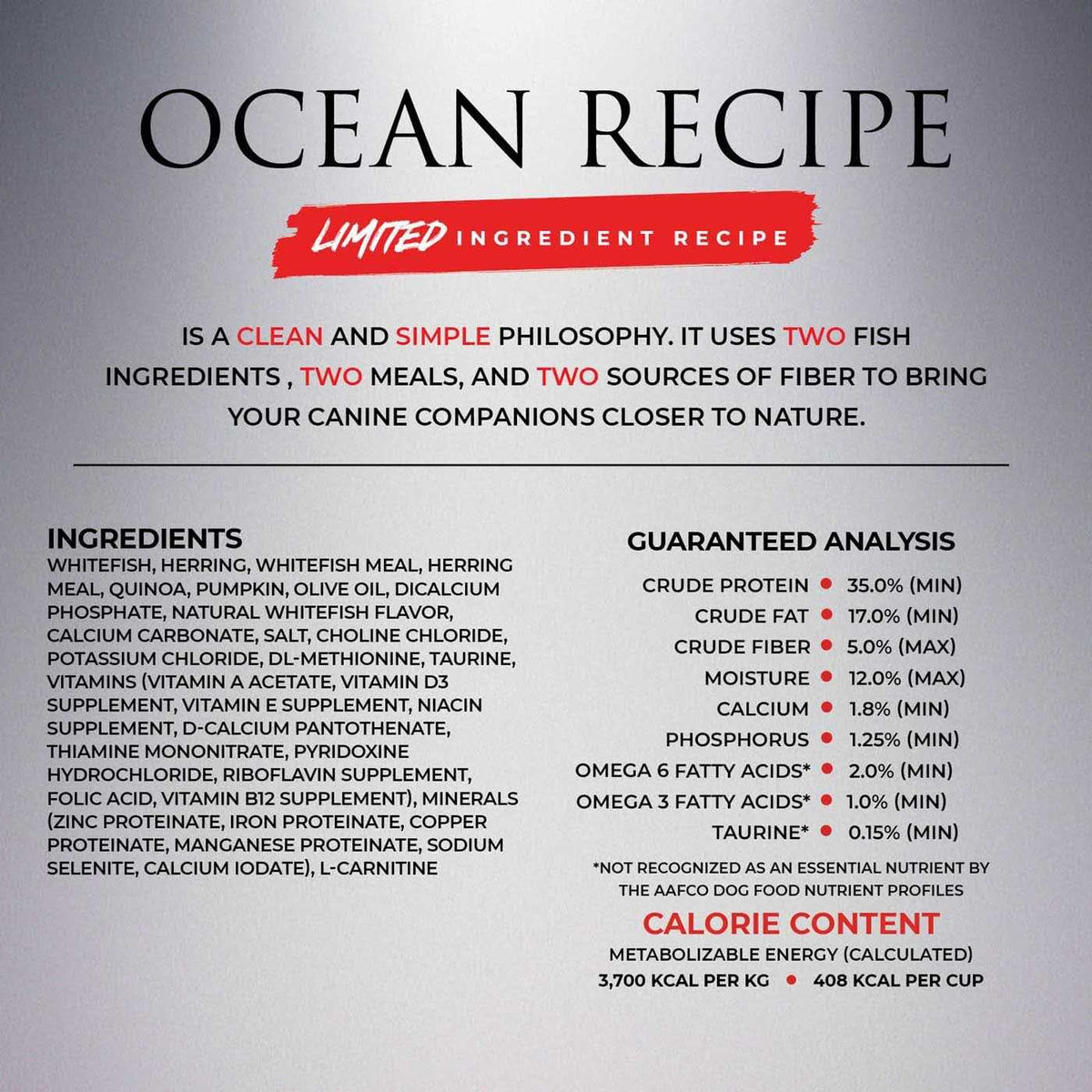 Ocean Recipe Dog Dry Food L995