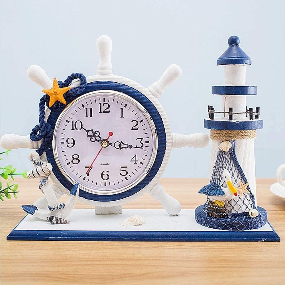Solid Wood Nautical Mantle Clock Y53459