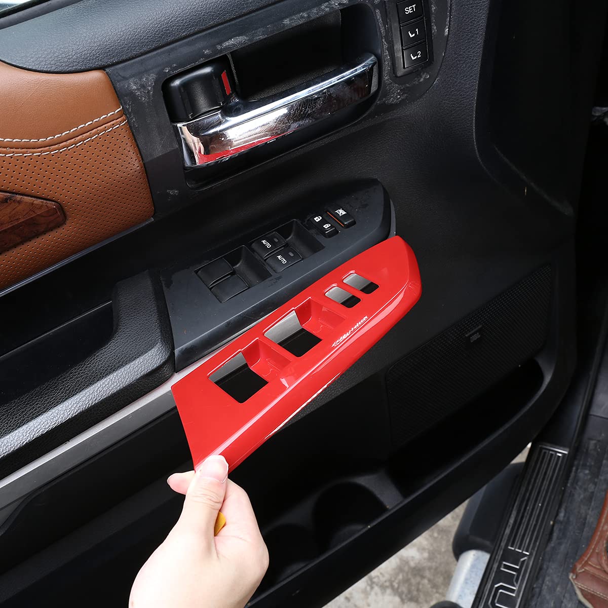 Silver ABS Plastic Power Window Switch Button Covers C201287