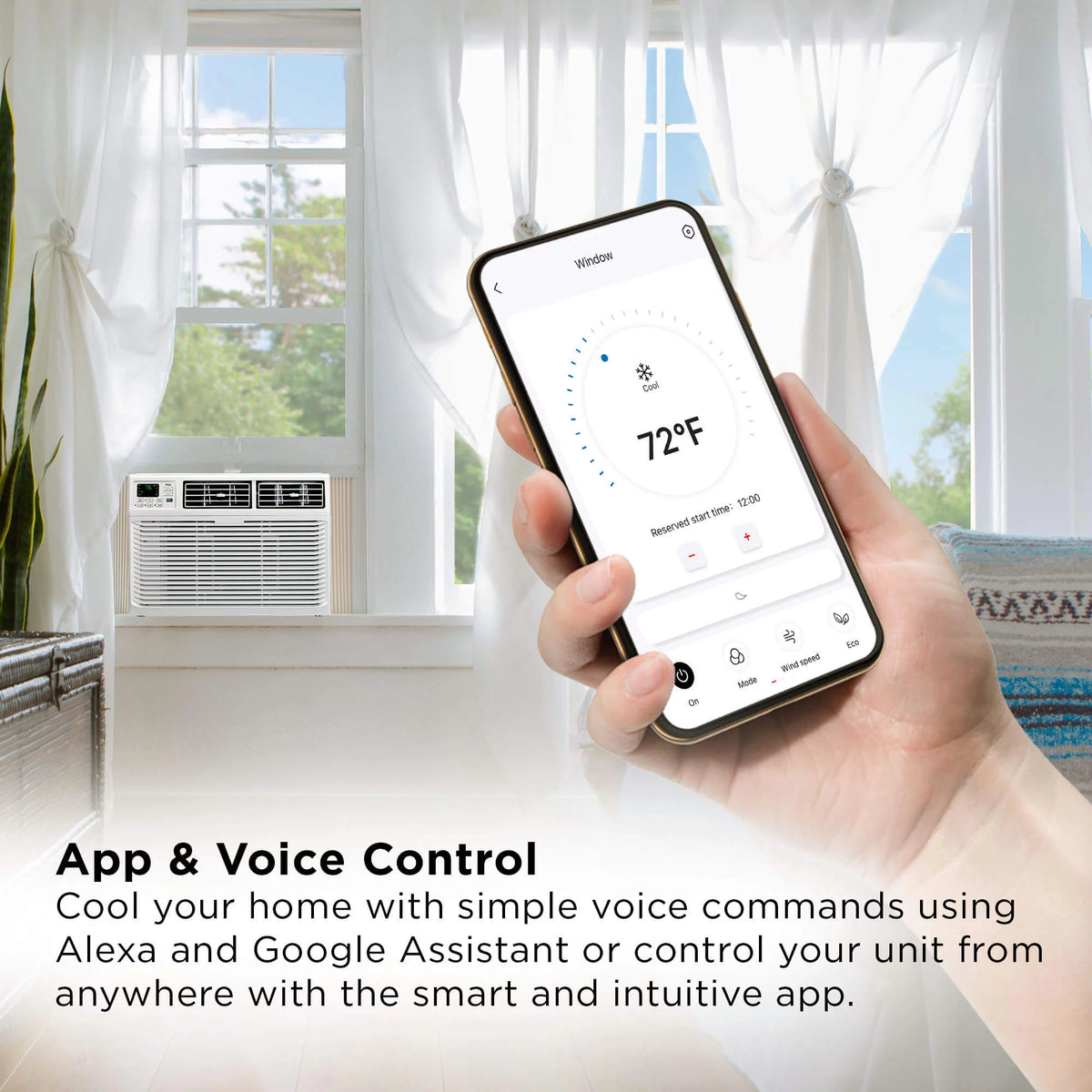 8000 BTU Smart Window Air Conditioner with Remote White I908918