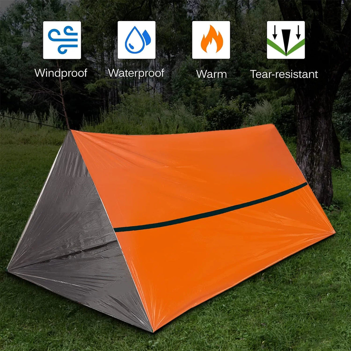 Thermal Poncho Raincoat with Sleeping Bag and Tent Shelter X8614