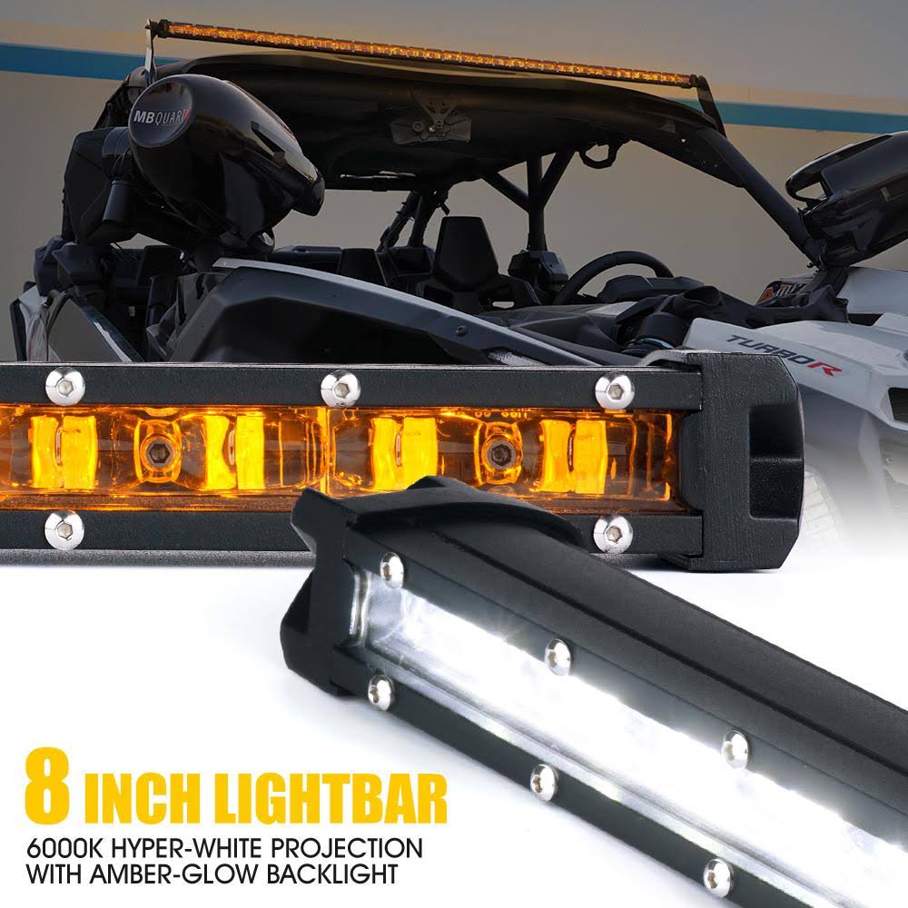 8" Single Row 30W LED Light Bar with Amber Backlight H975727