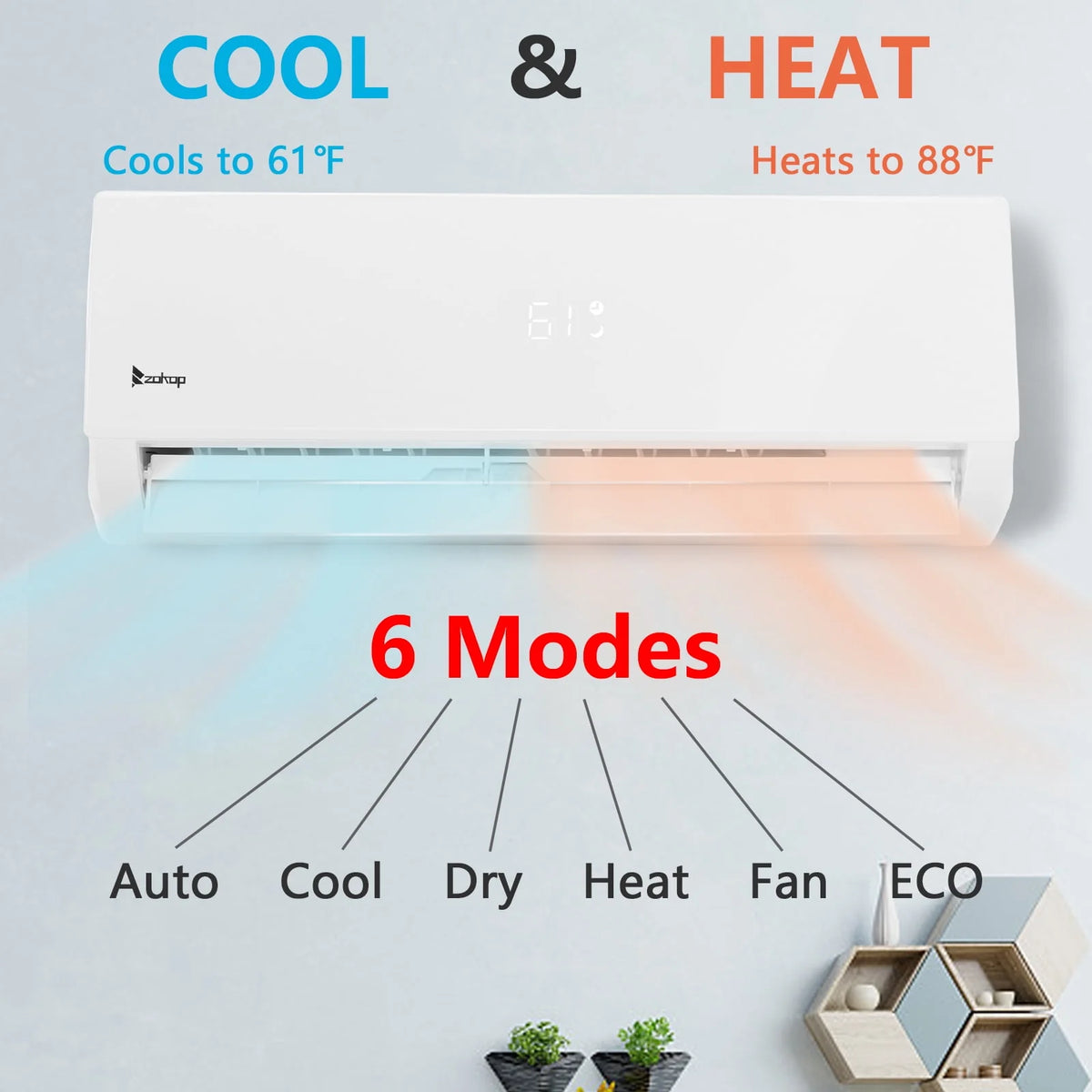 9000 BTU 19 Seer Mini Split Air Conditioner & Heater X2762