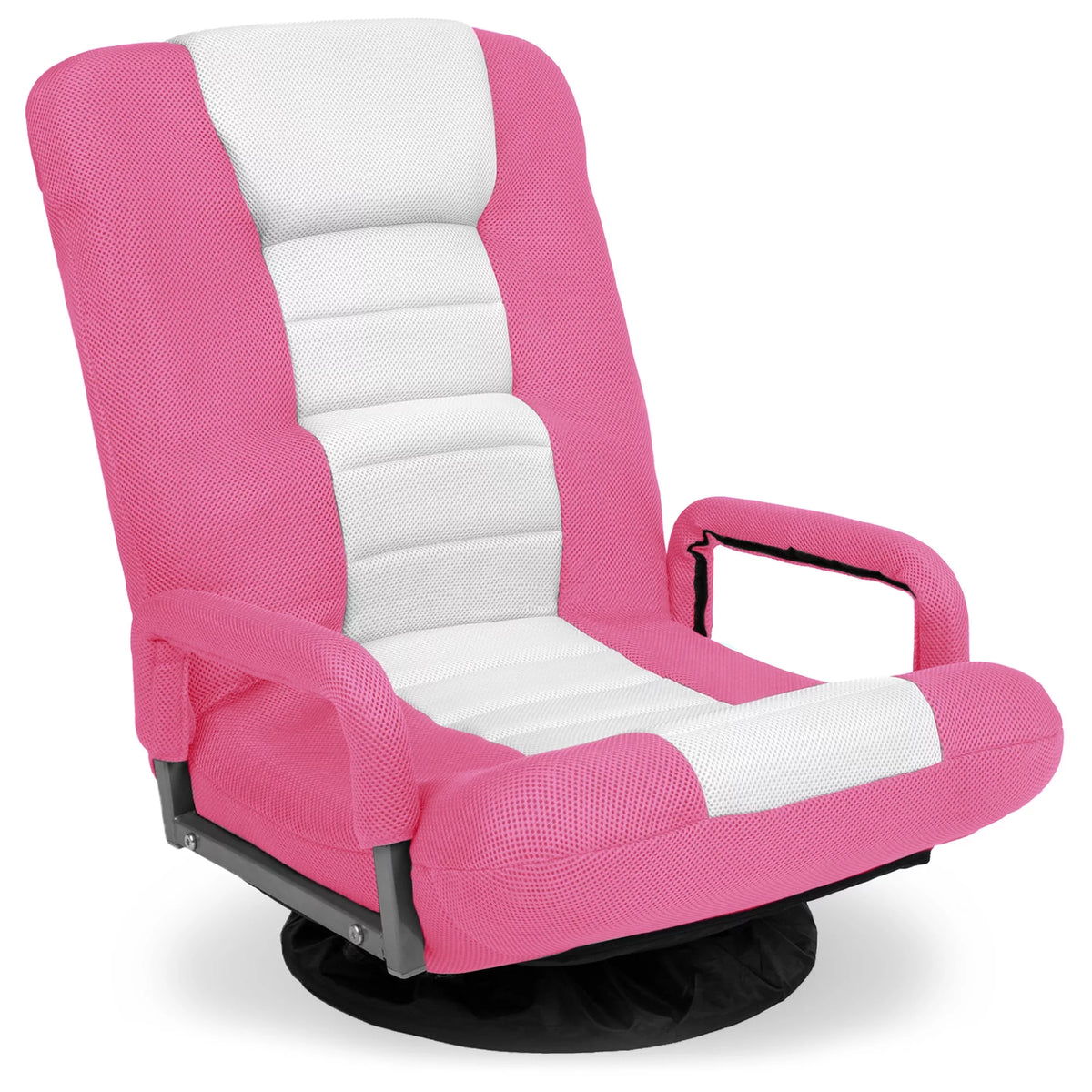 Pink White Foldable Swivel Floor Chair K2062