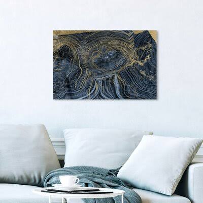 Blue Dream Agate Painting on Canvas E8131