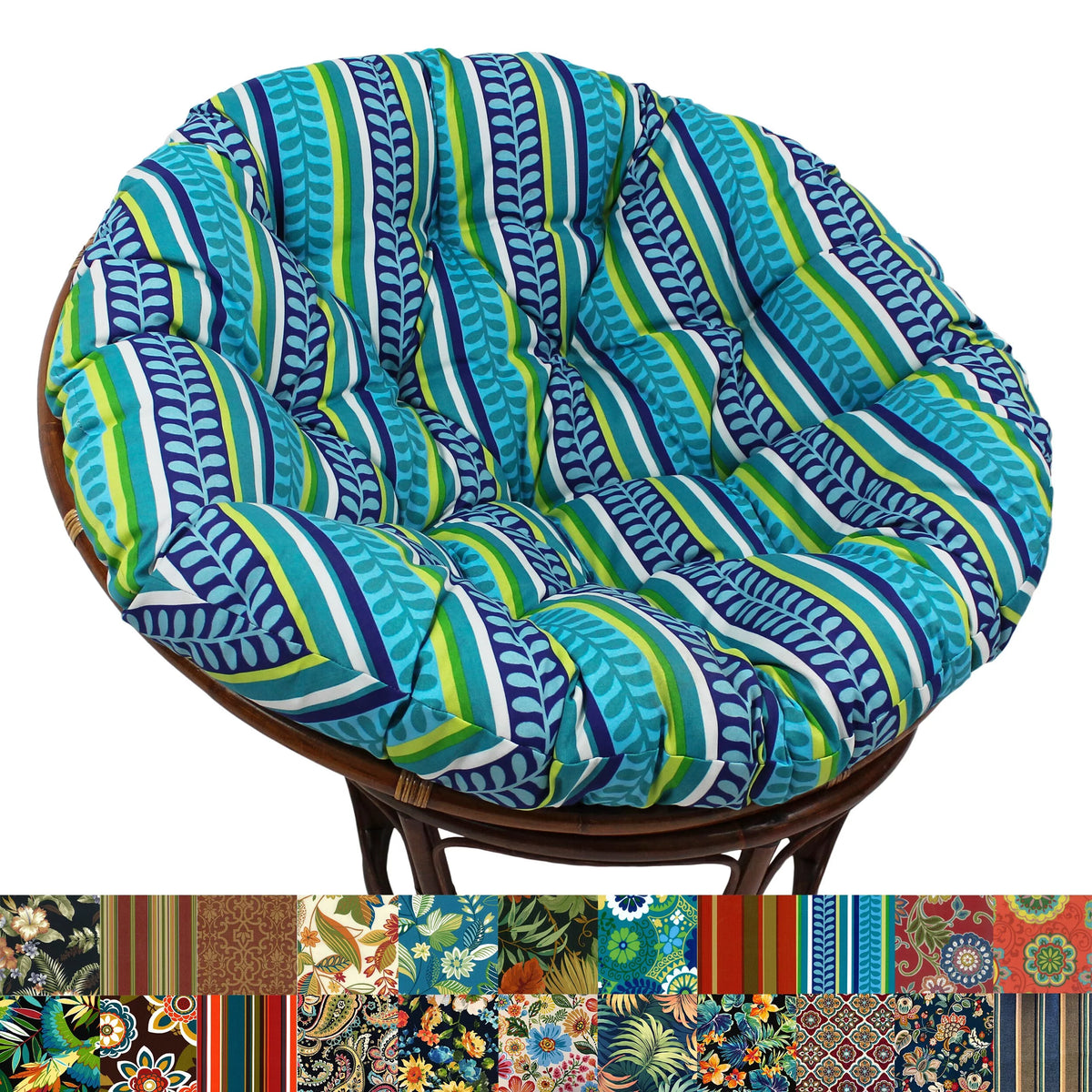 Patterned Outdoor Spun Polyester Papasan Cushion I7812