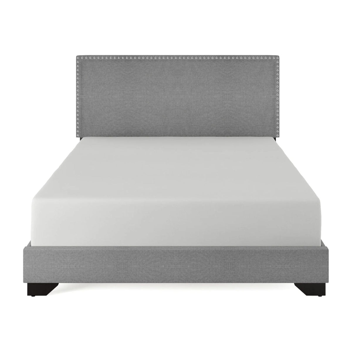 Cream Upholstered Full Platform Bed O855
