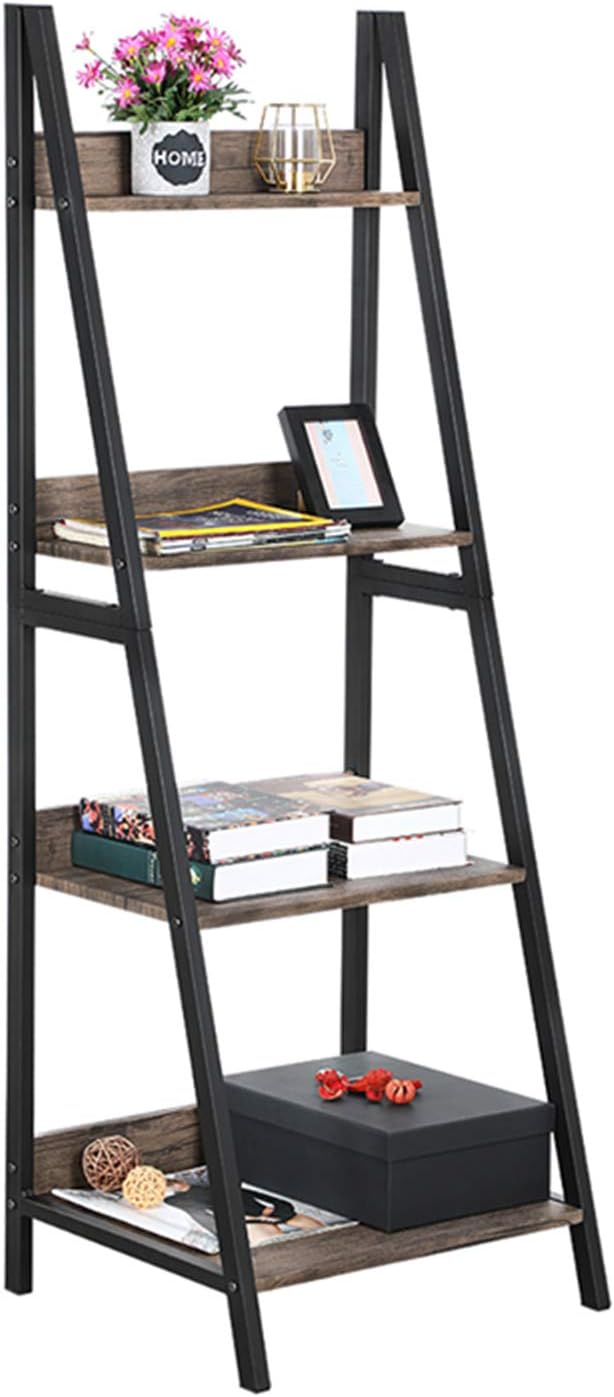 Walnut 4 Tier Ladder Bookshelf T920523