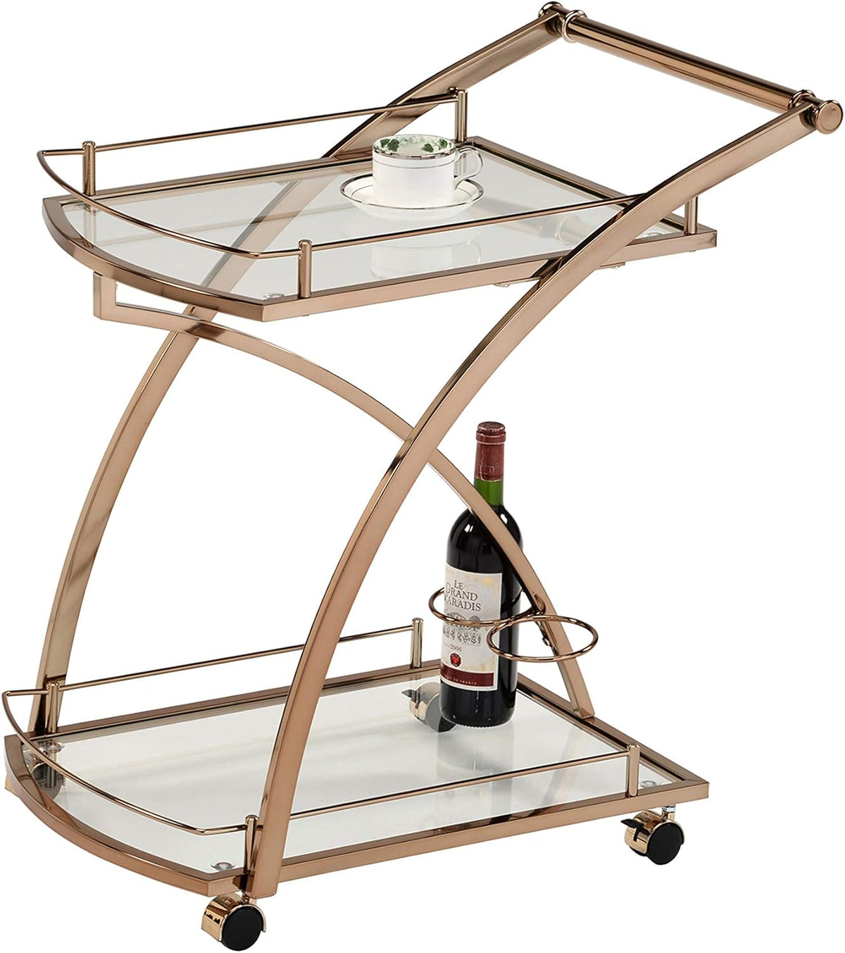 Gold Rolling Bar Serving Cart U4683