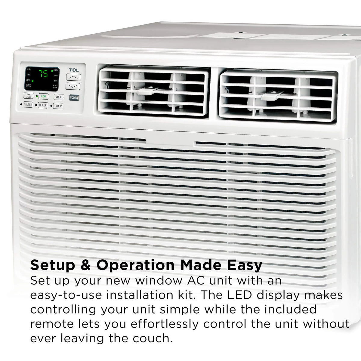 8000 BTU Smart Window Air Conditioner with Remote White I908918
