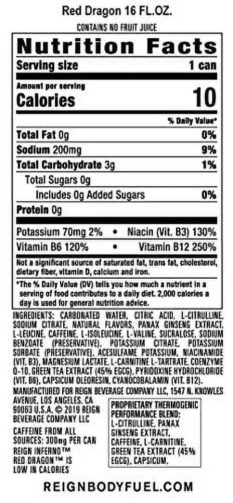 Red Dragon Thermogenic Fitness Drink 16 Fl Oz (Pack of 12) J69344
