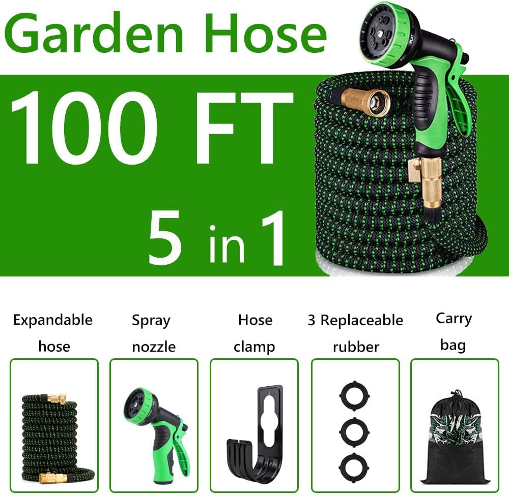 100FT Pack of 2 Expandable Garden Hose with Spray Nozzle N514