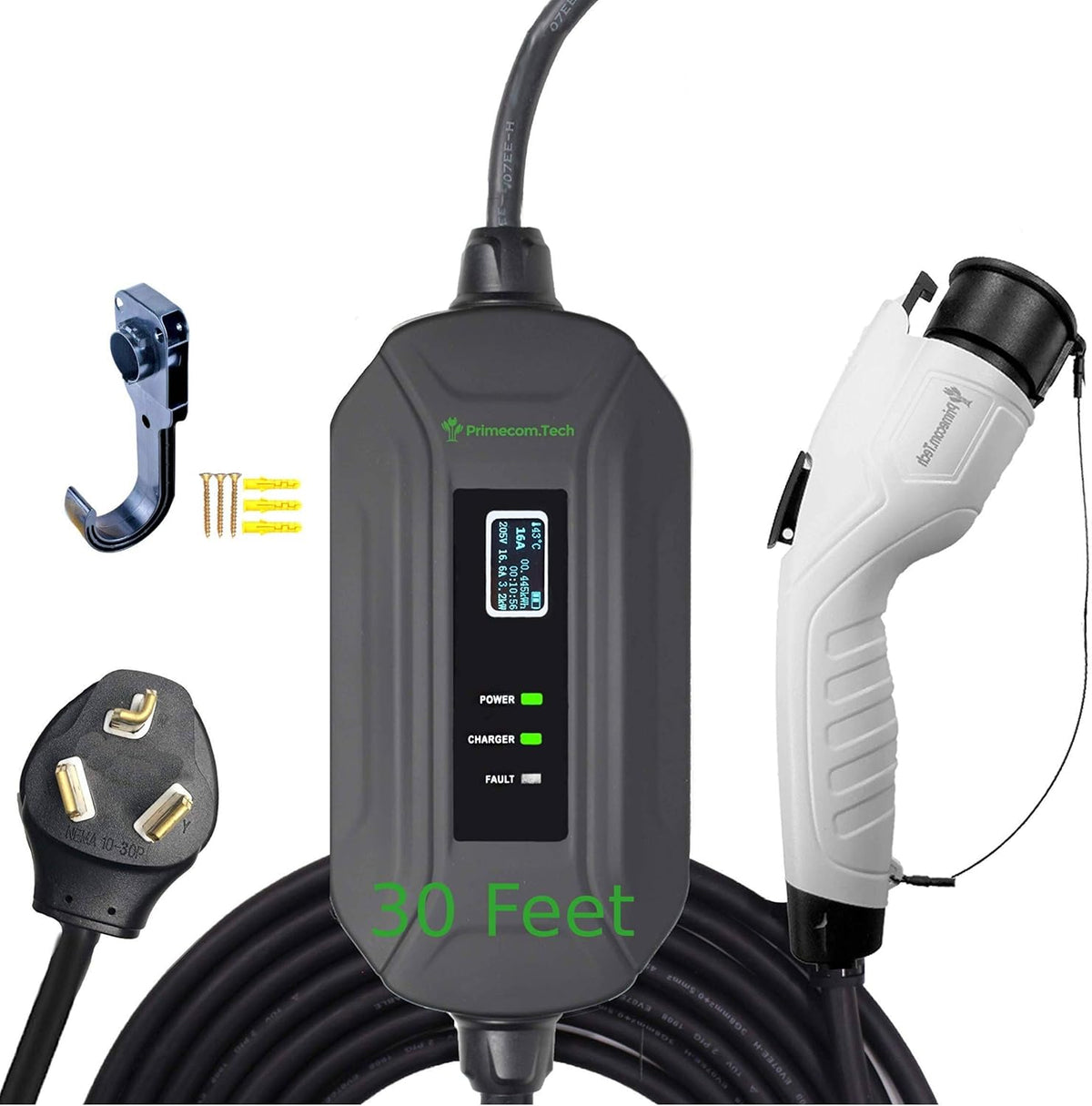 Portable Level 2 EV Charger 30ft with 6-20P M6444