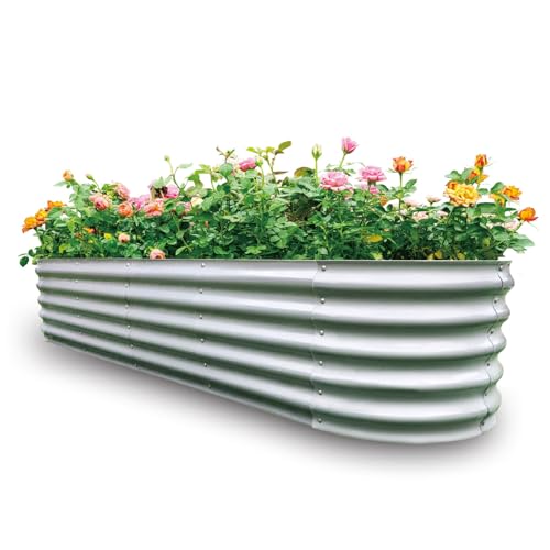 2 Pack Galvanized Raised Garden Bed Dark Green H592609