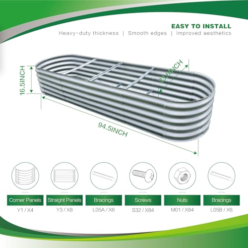 2 Pack Galvanized Raised Garden Bed Dark Green H592609