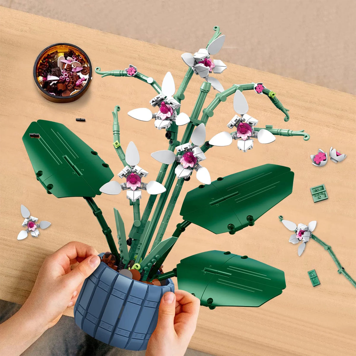 White Butterfly Orchid Building Block Set P38586