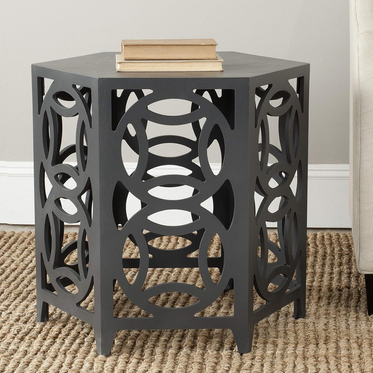 Pearl Blue Grey Side Table Q209771