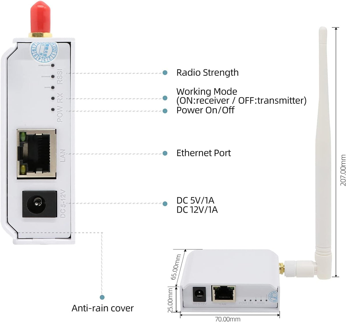 1000M WiFi Signal Extender Wireless Bridge Router W1334