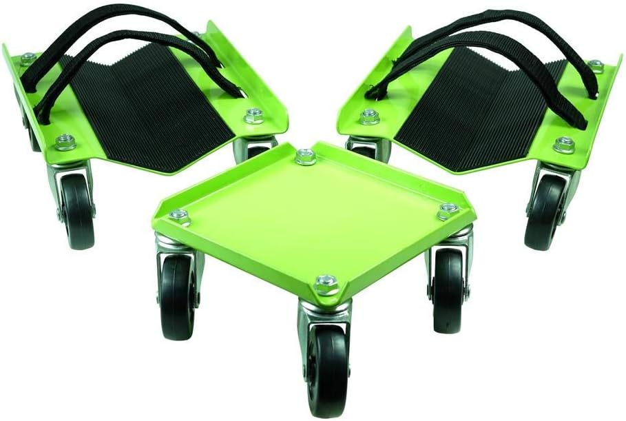 Snowmobile Dolly with 2.5" PVC Swivel Casters and Rubber Pad and Straps L68579