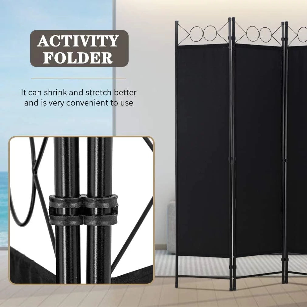 4 Panel 6FT Steel Frame Folding Privacy Divider D618