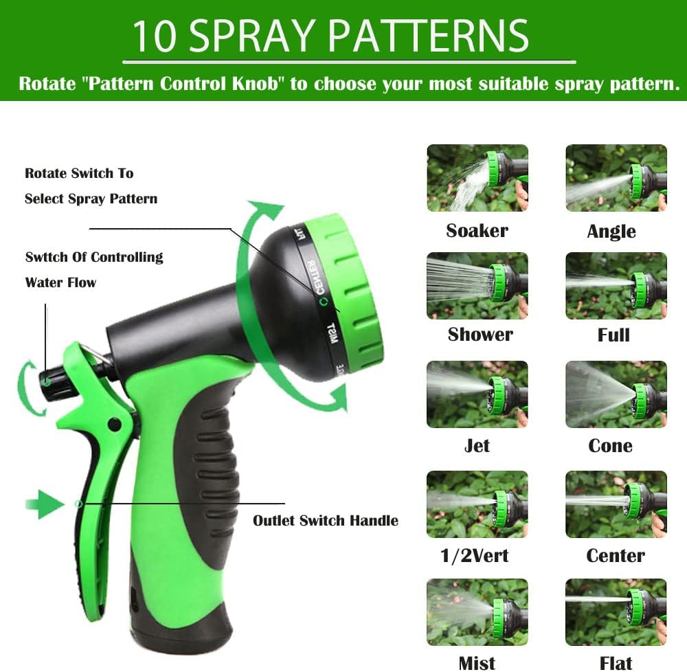 100FT Pack of 2 Expandable Garden Hose with Spray Nozzle N514