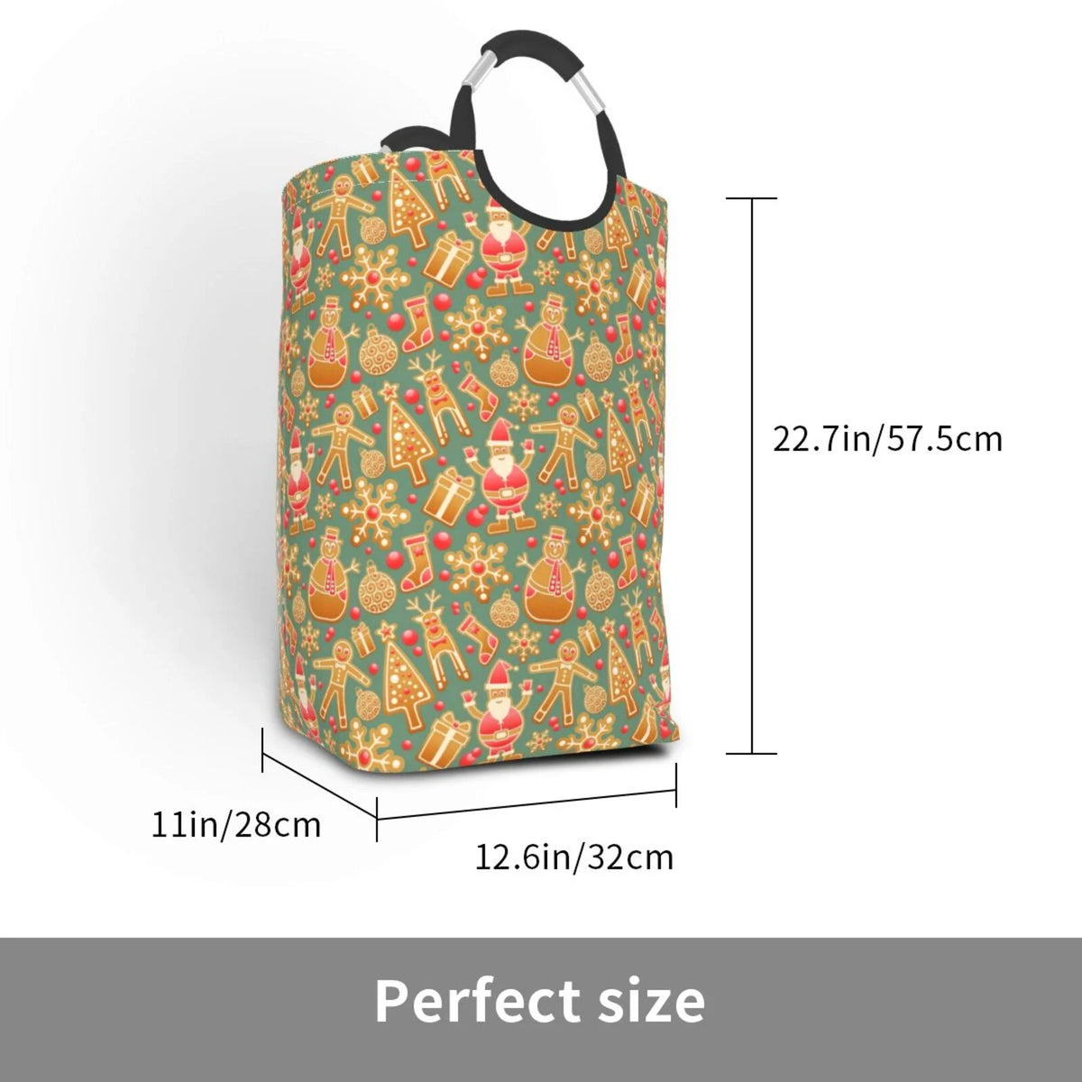 Large Collapsible Laundry Hamper with Aluminum Handle, 50L H45464