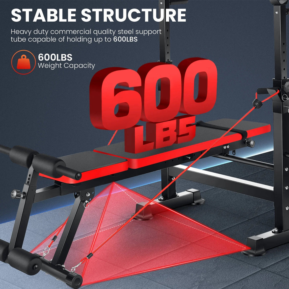 Adjustable Weight Bench Set with Barbell Rack Y105856