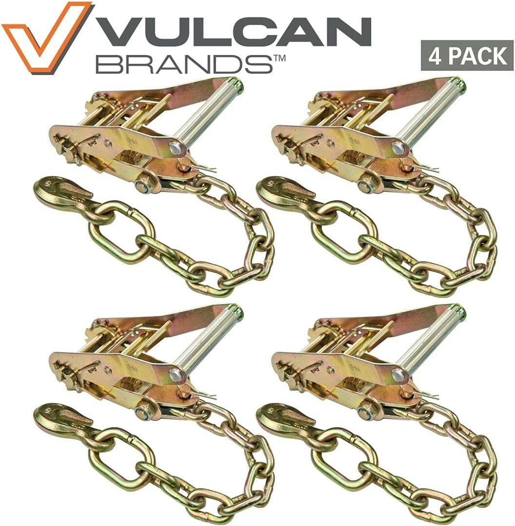 4 Pack Ratchet Buckle Chain Anchor with 3,300 Pound Safe Working Load K364
