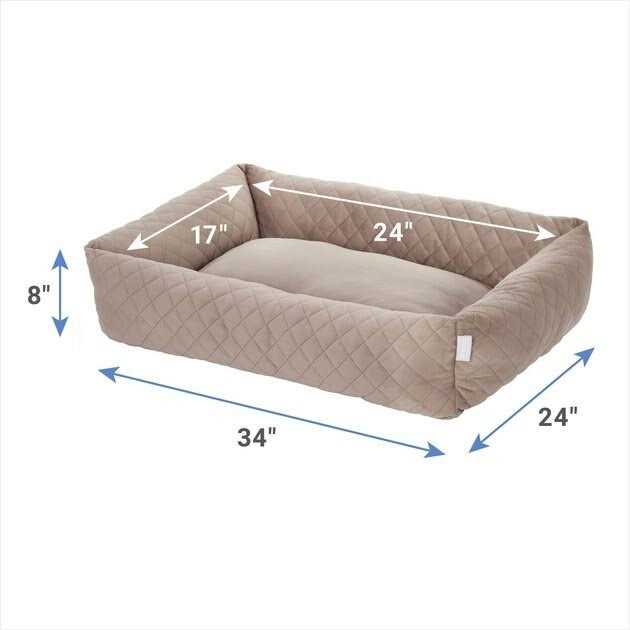 Velvet Rectangular Bolster Cat Dog Bed Q237