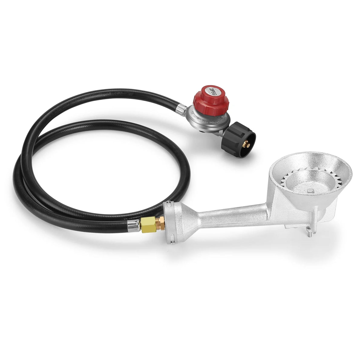 Cast-Iron Round Burner Head with Propane Regulator and Hose A1116