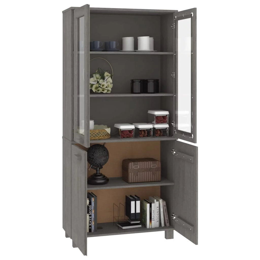 Solid Wood Pine Gray Highboard Y51544