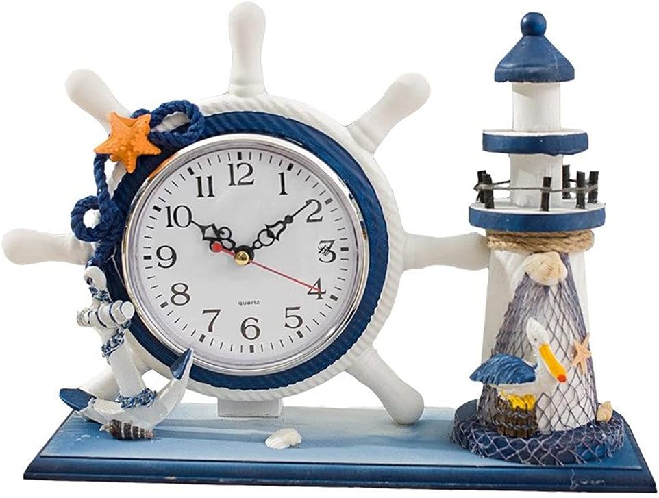 Solid Wood Nautical Mantle Clock Y53459