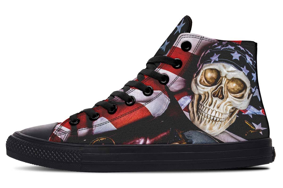 Skull And Stars Bandana Hightops Black Sole US 9 O9350